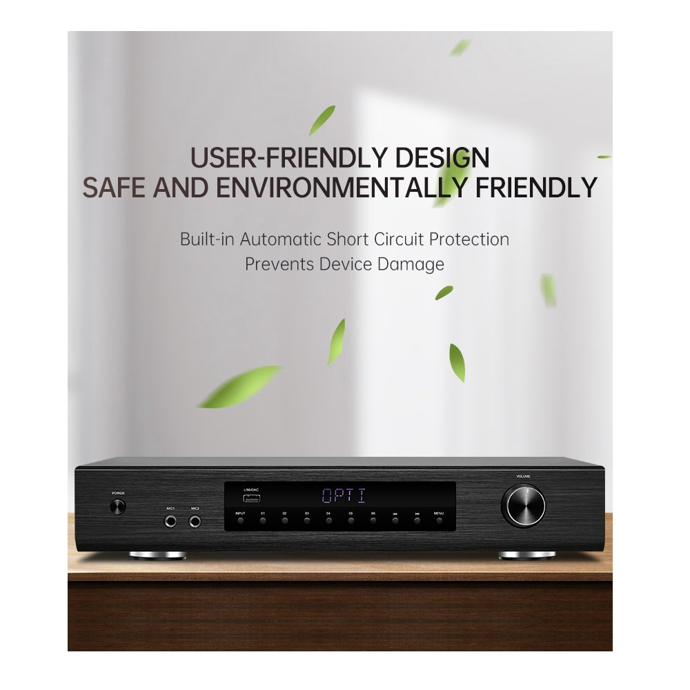 CDD 6-Zone 12 Ch. Amplifier RMS 600W (50Wx12), Bluetooth, USB, CD, AUX, Optical, Coaxial, DSP, FM, 2 MIC