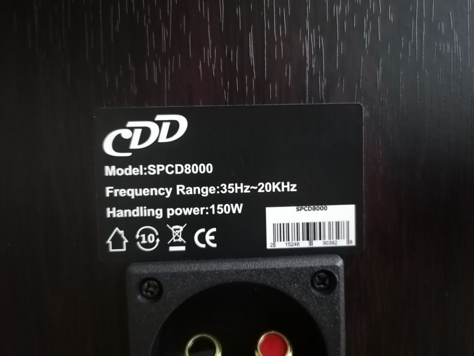 CDD Bookshelf Speakers 8-Inch Bass Driver, 300 Watts, 3-Way Crossover, Wood, Cherry (Pair)