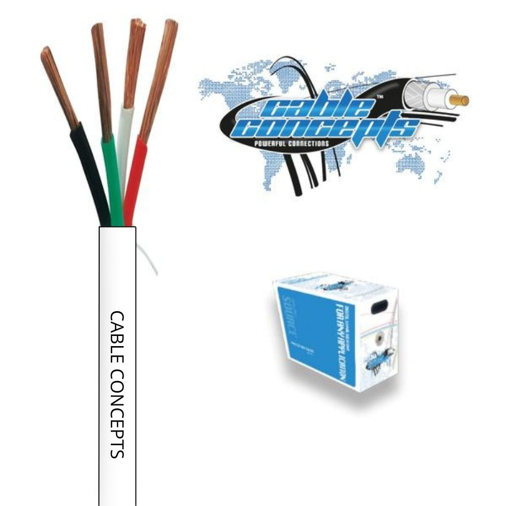Cable Concepts Speaker Wire 16AWG/4C, 65 Strand, FT4/CSA Approved, 500 Ft, White