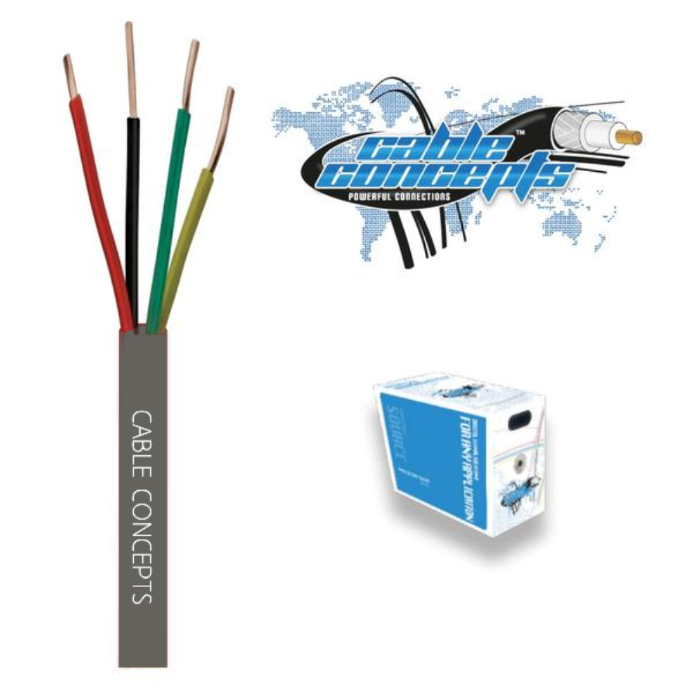 Cable Concepts Alarm Cable 22 AWG, 4 C. FT4/CSA, 1000 Ft, Grey