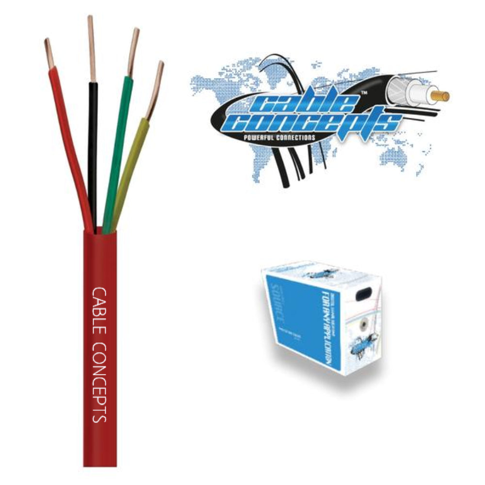 Cable Concepts Alarm Cable 22 AWG, 4 C. FT4/CSA, 1000 Ft, Red