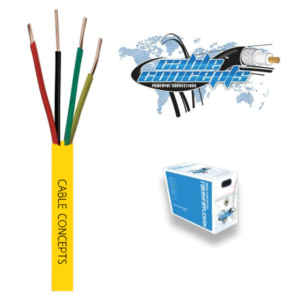 Cable Concepts Alarm Cable 22 AWG, 4 C. FT4/CSA, 1000 Ft, Yellow