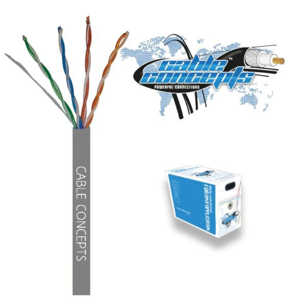 Cable Concepts Cat5E, 24 AWG, 4 Pr, FT4/CSA, 1000 Ft, Gray