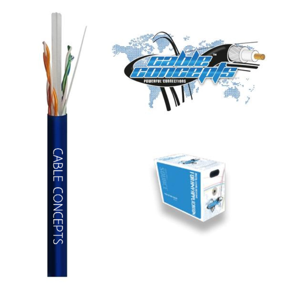 Cable Concepts Cat6, 23AWG, 4 Pr, FT4/CSA, 1000 Ft, Blue