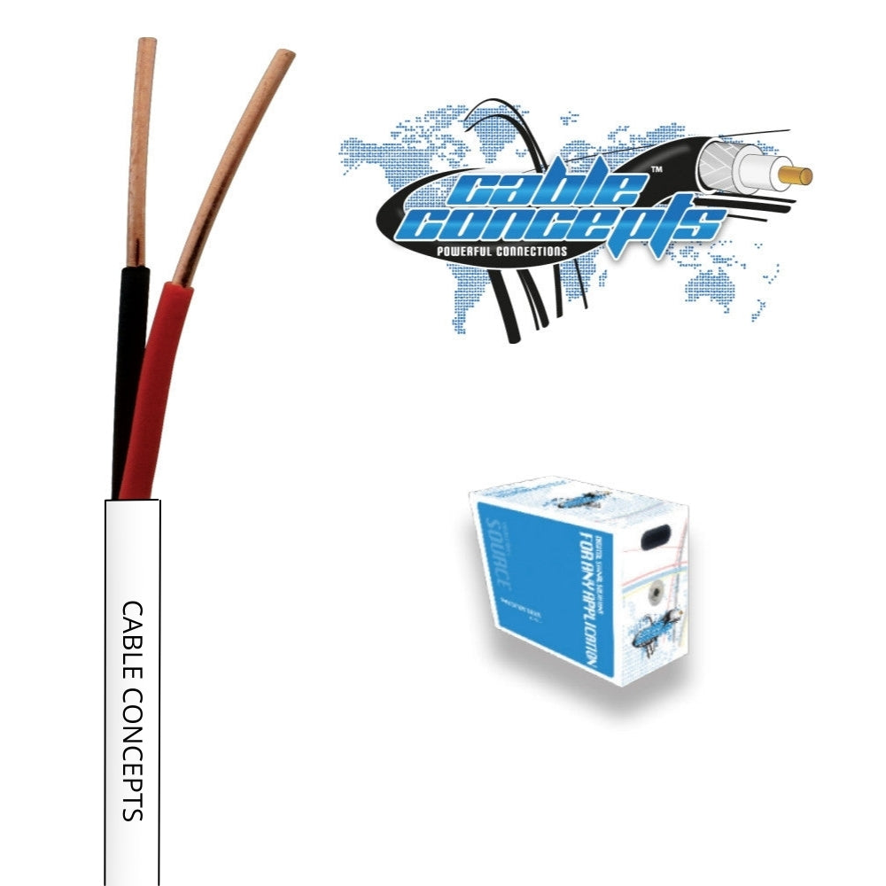Cable Concepts Low Voltage Cable, 18 AWG, 2 Conductor, FT4/CSA Approved, 1000 Ft, White