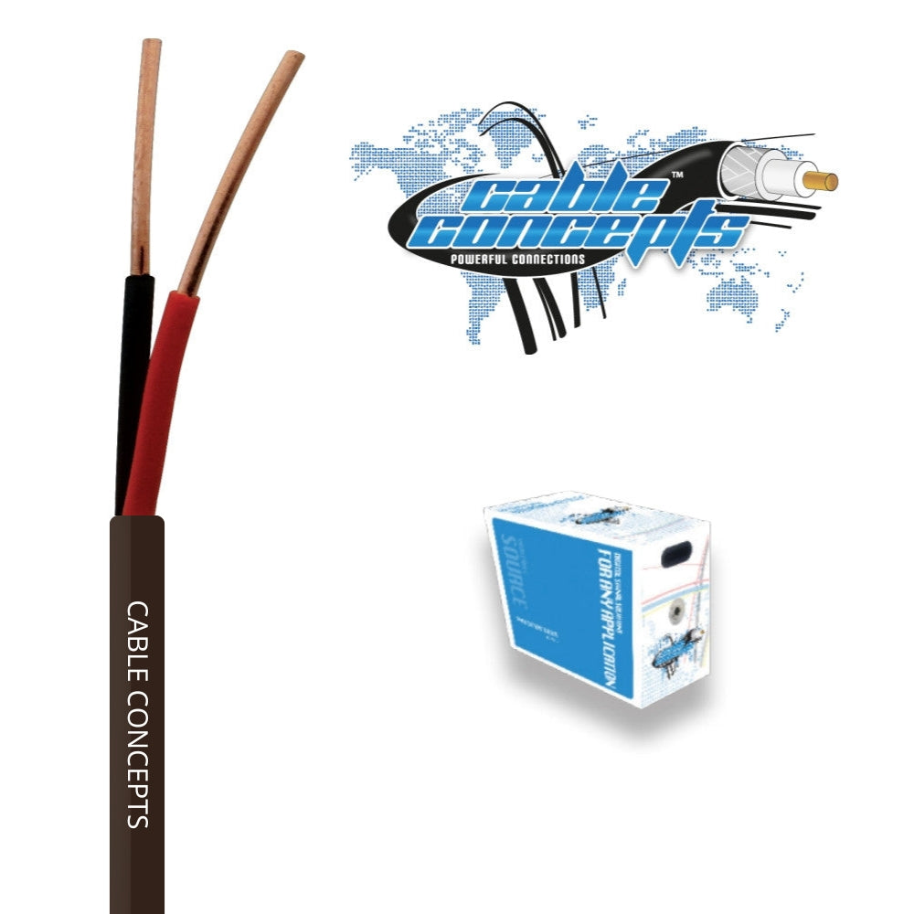 Cable Concepts Low Voltage Cable, 18 AWG, 2 Conductor, FT4/CSA Approved, 1000 Ft, Brown