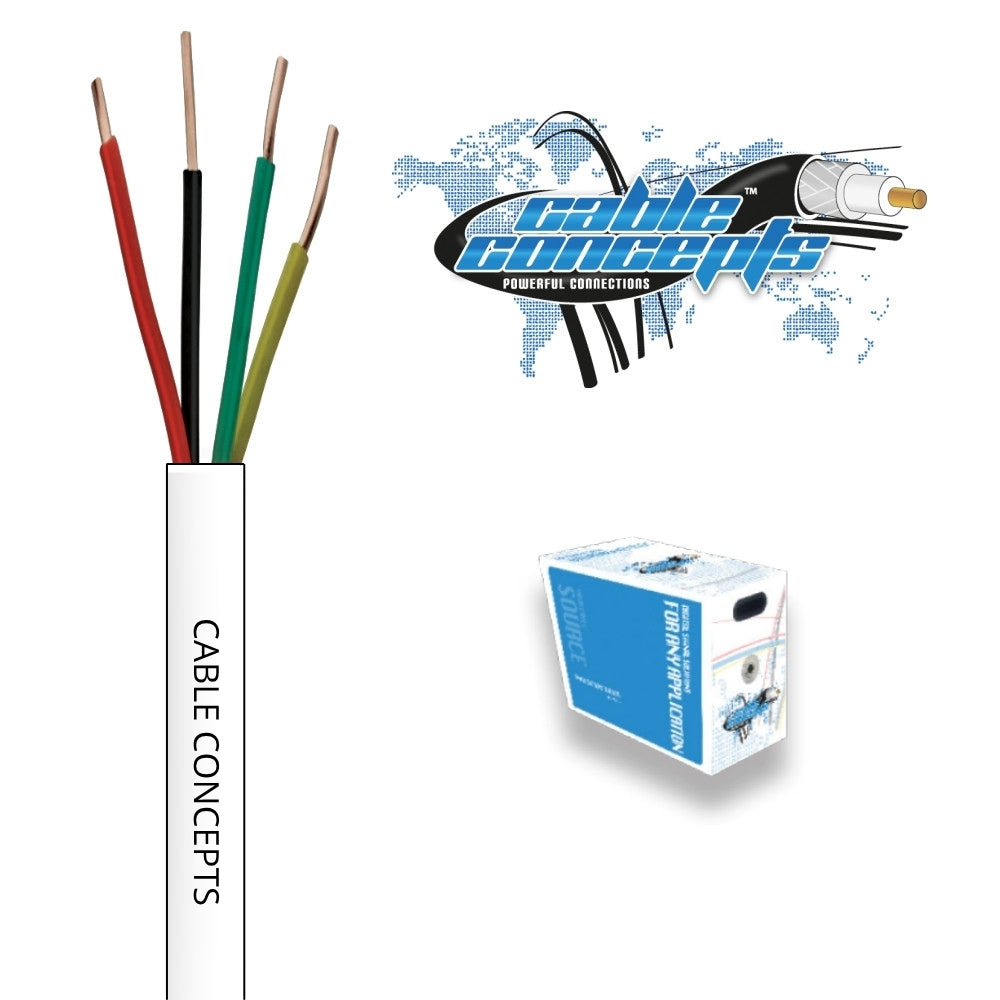 Cable Concepts Plenum Alarm Cable 22 AWG, 4 C. FT6, CUL, UTP, CMP,  1000 Ft. White