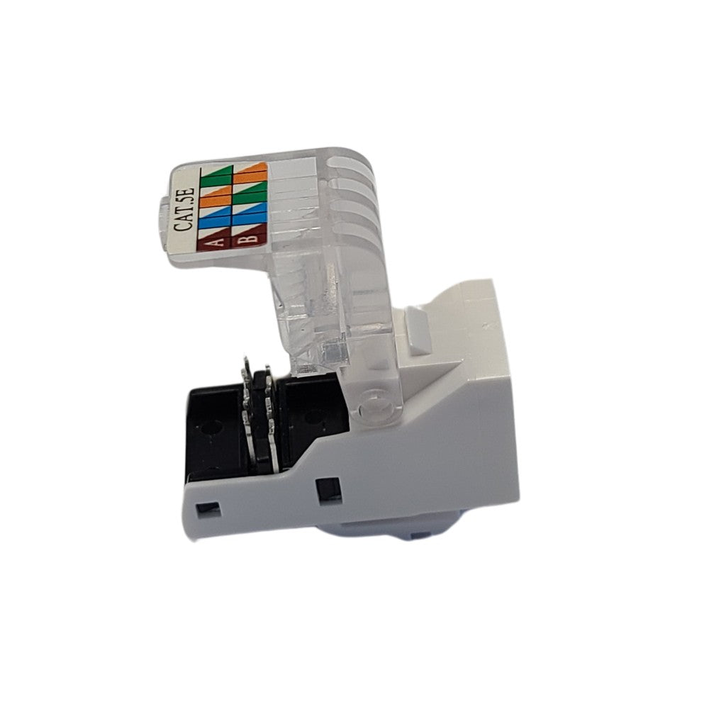 CDD Cat5e Tool-Less RJ45 Keystone Internet Jack. White