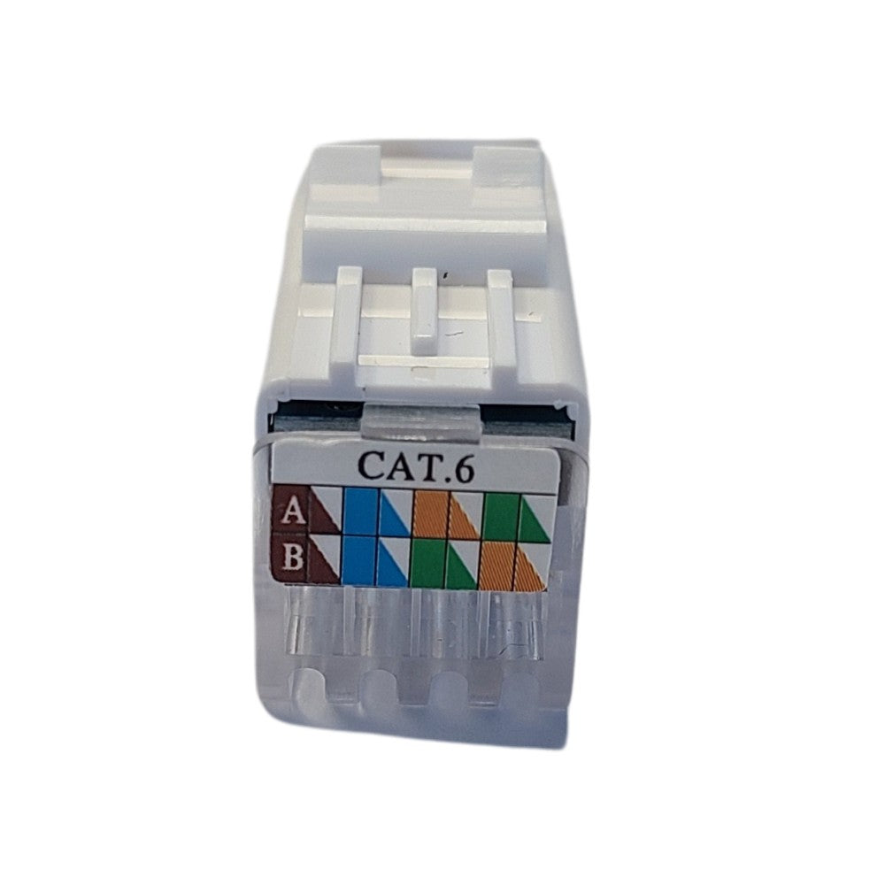 CDD Cat6 Tool-Less RJ45 Keystone Internet Jack. White