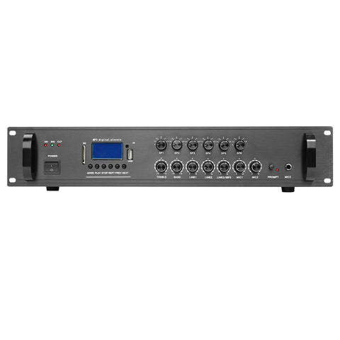 CDD 2 Zone Audio Amplifier, 65 Watt, 8 Ohm, 70/100 Volt, 2 Mic Inputs, Bluetooth/USB/SD/FM