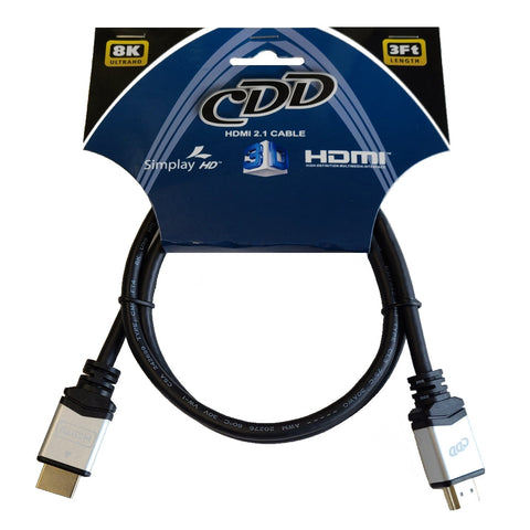 CDD HDMI Cable, 4K Ultra HD, 2160P, 3D Compatible, 28AWG, CSA & FT4, 25 Ft