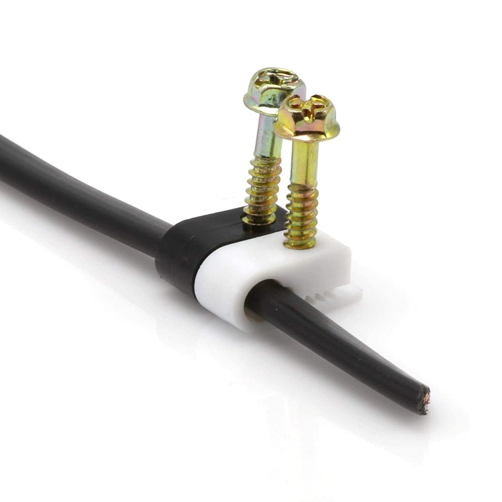 CDD Single Coaxial RG6 Cable Clips with 1" Screw, 100 Per Bag