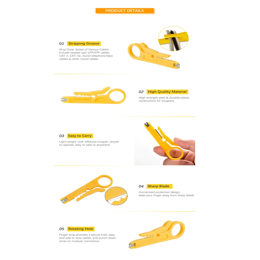 CDD Mini Cable Stripper for Network Cable Cat5/6, Cat3