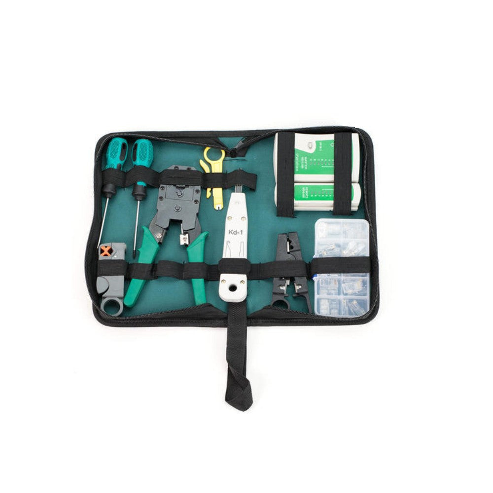 CDD Ethernet Network RJ-45 Stripping, Crimping, Tester, Punch Down Tool, 9pcs Combo