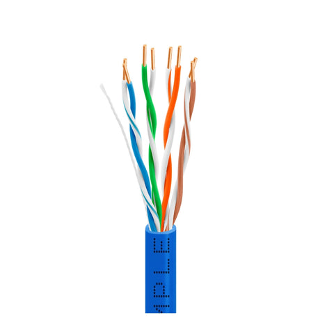 Vertical Cable VER1808  062-504/S/BL Cat6 Shielded 550MHz 23AWG Solid Bare Copper Conductor Cable, 1000 Ft Spool. Blue