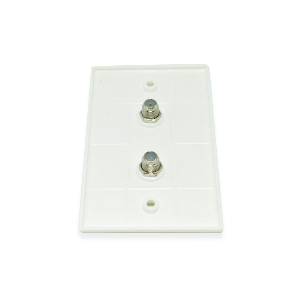 CDD Wall Plate with w/Dual 1.0 ghz F-81 Connectors, White - 21st Century Entertainment Inc.