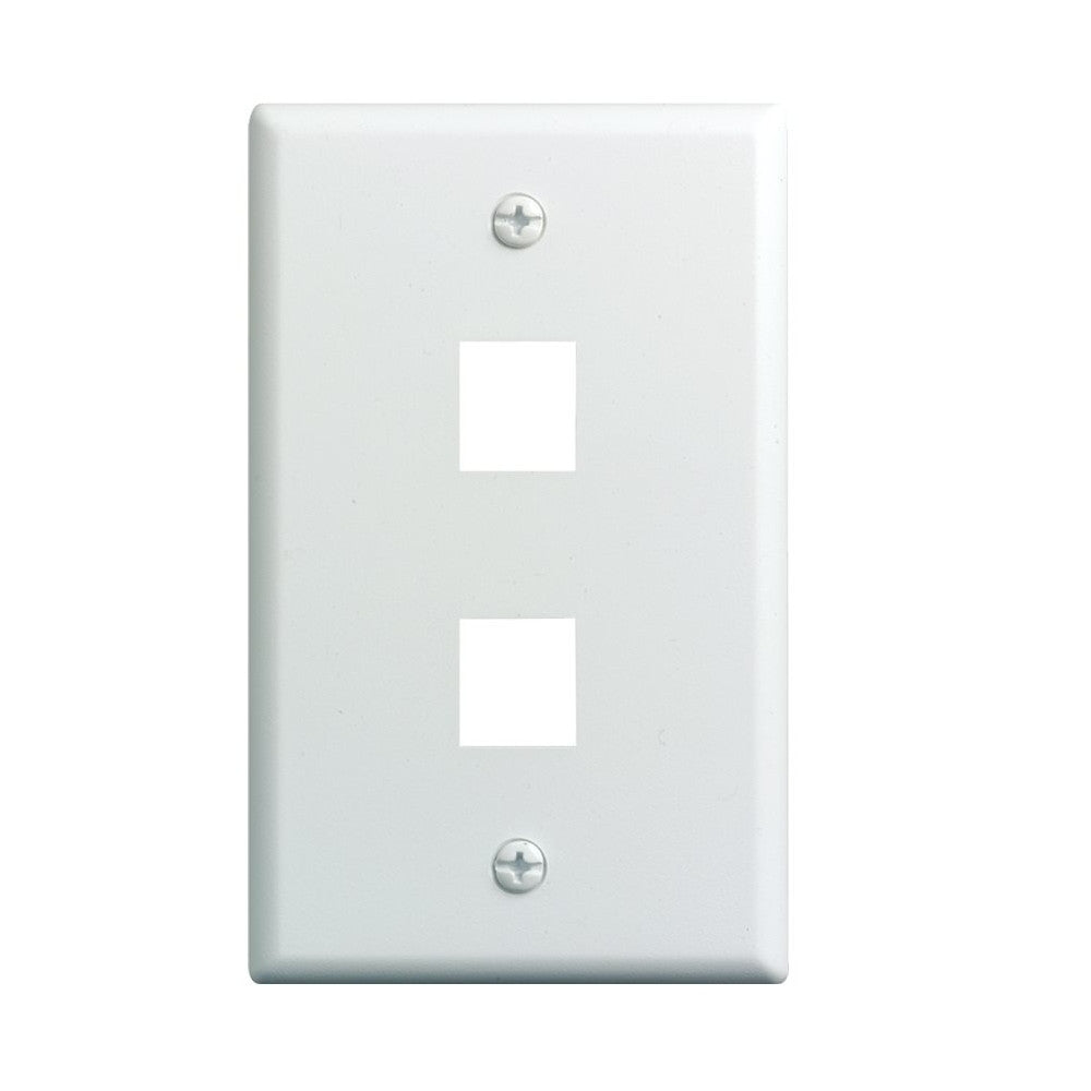 CDD Keystone Wall Plate 2 Cavity, White