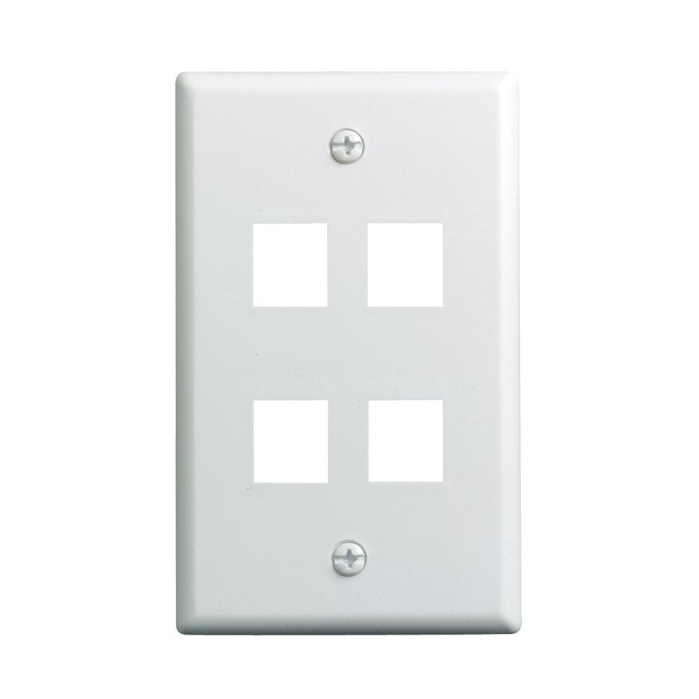 CDD Keystone Wall Plate 4 Cavity, White