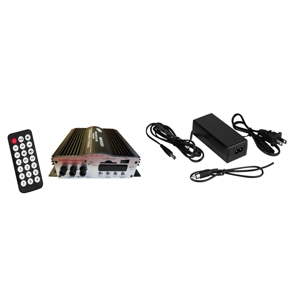 CDD 4 Channel Bluetooth Mini Amplifier 4x30W with P/S, Remote, USB, MP3, Media Card, FM - 21st Century Entertainment Inc.