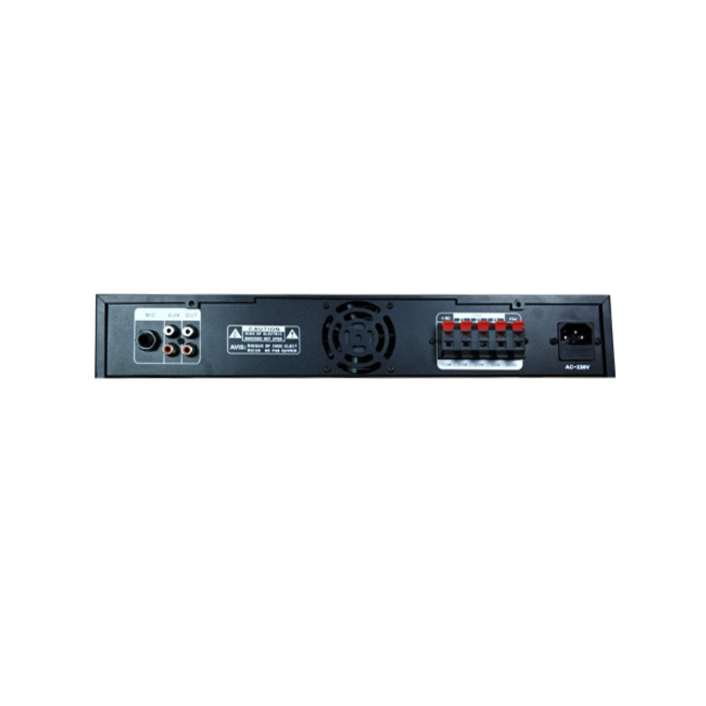 CDD 3 Zone Audio Amplifier, 240 Watt, 4-16 Ohm, 70/100 Volt, 2 Mic Inputs, Bluetooth/USB/SD/FM