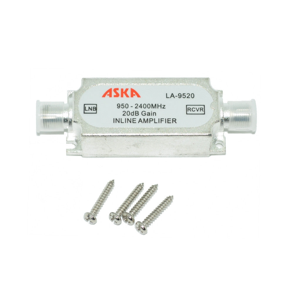 Aska 20dB In-Line Amplifier 950 - 2400Mhz - 21st Century Entertainment Inc.