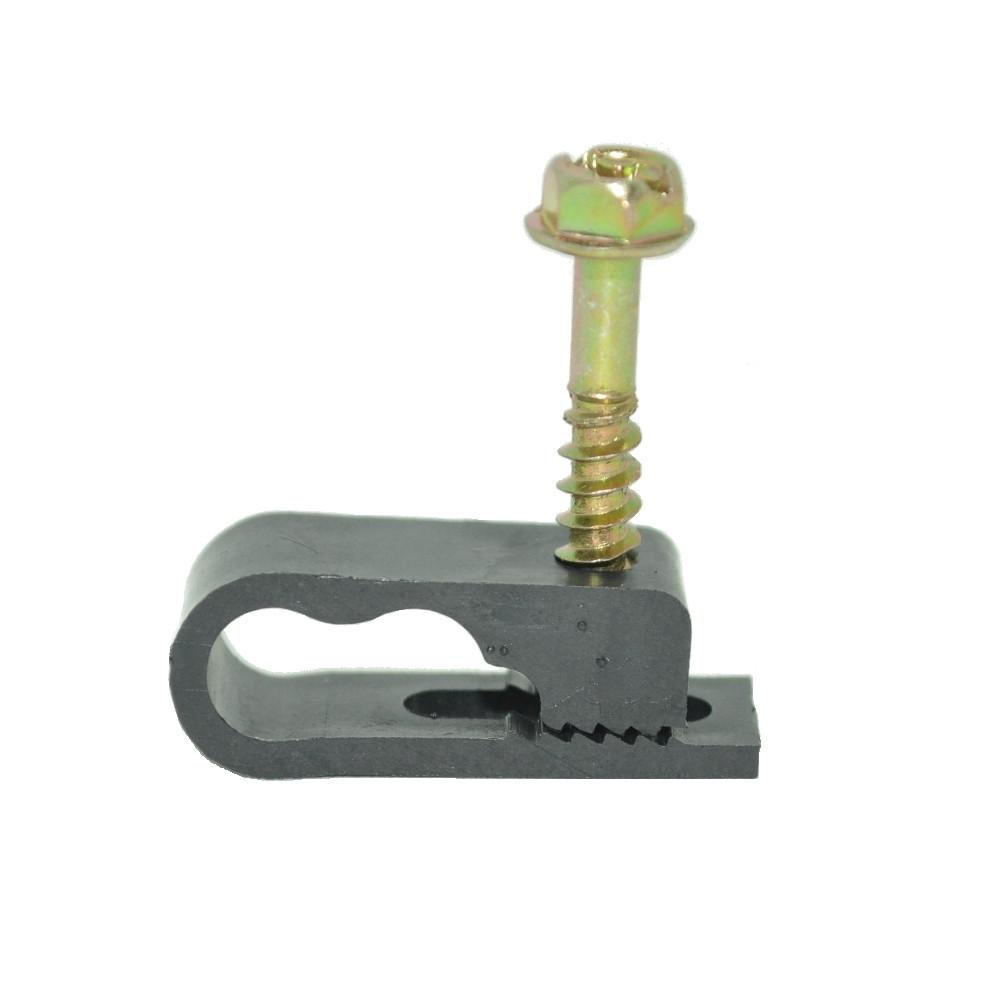 Dual Cable Clips with Screw for RG6 Cable, 100 per Pack - 21st Century Entertainment Inc.