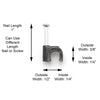 CDD Single Coaxial RG6 Cable Clips with Nail, 100 Per Bag. Black