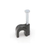CDD Single Coaxial RG6 Cable Clips with Nail, 100 Per Bag. Black