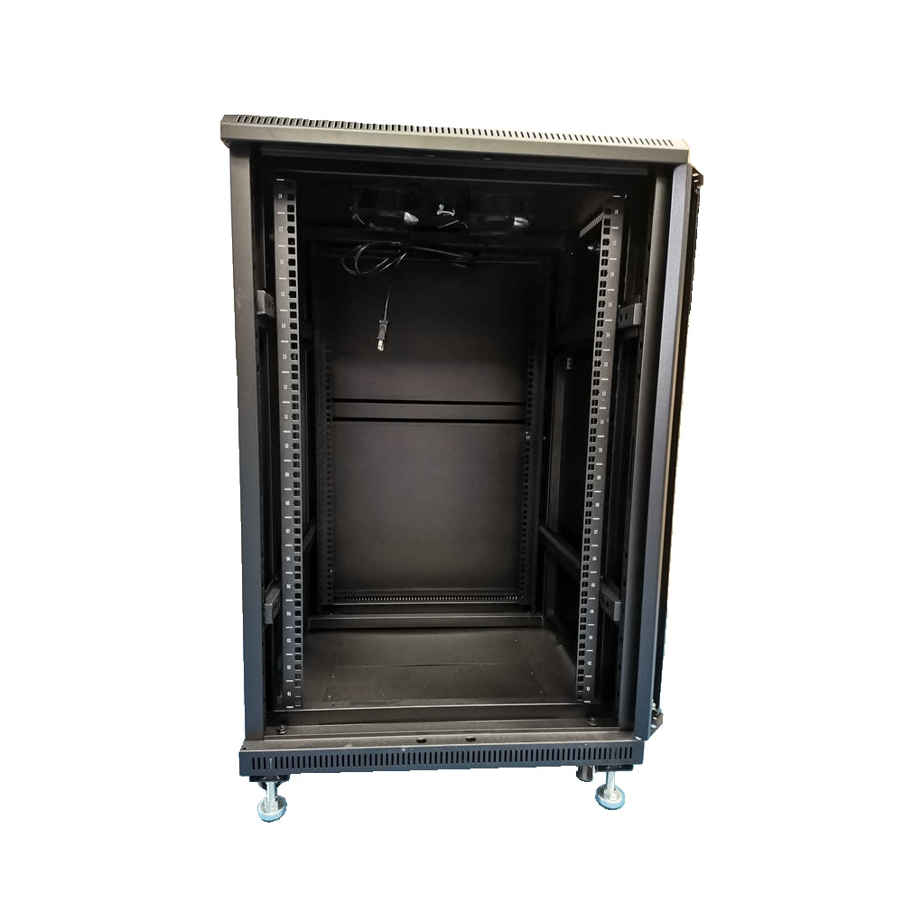 CDD 18U / 35.43" A/V Component Rack c/w 2 Shelves and 2 Fans