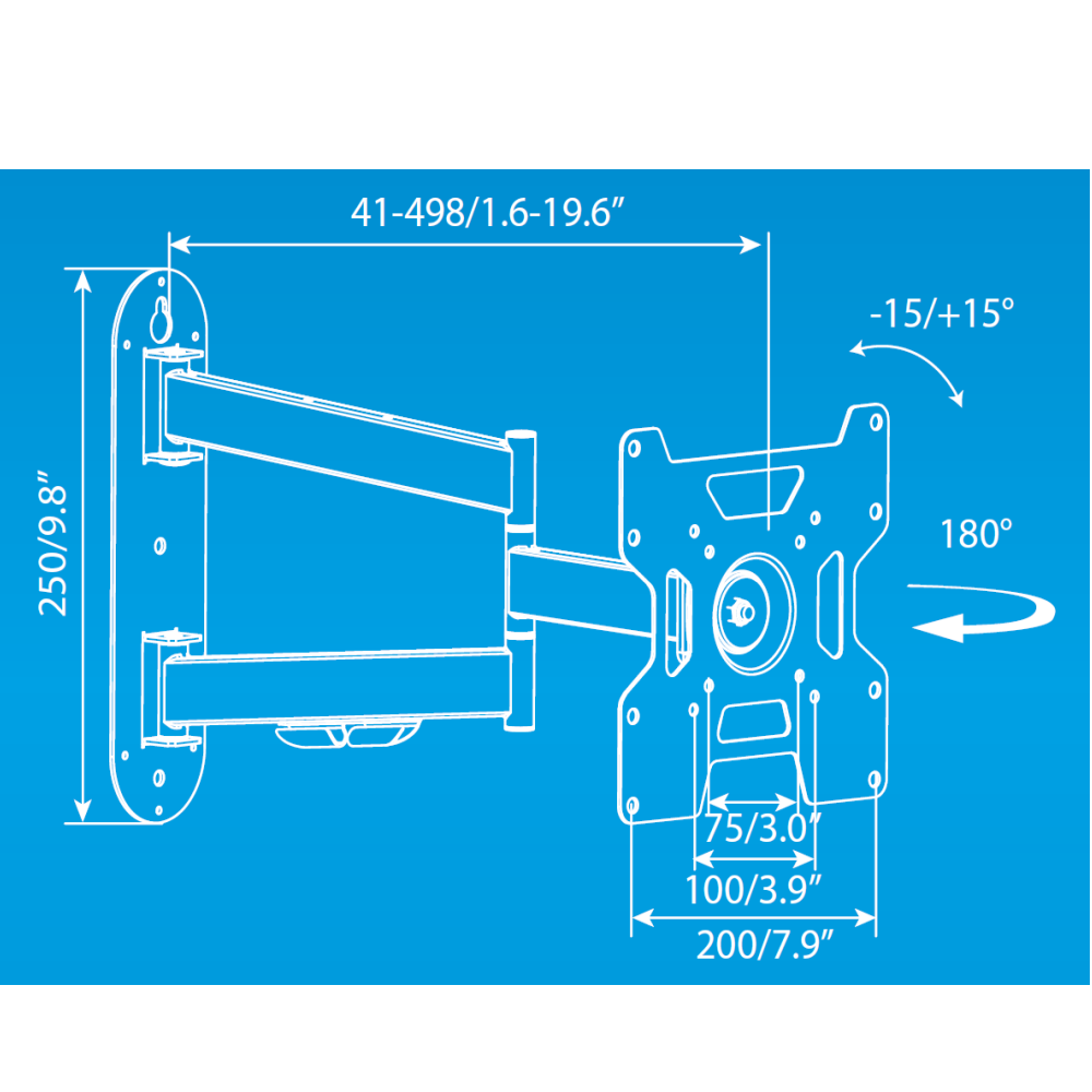 CDD Articulating TV Mount, 23" - 37", Supports Up to 25 kg/55 lbs