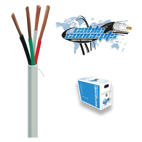 Cable Conceps RG6 Solid Copper Core With 17 AWG Messenger, FT4/CSA Approved, Wooden Reel, Black