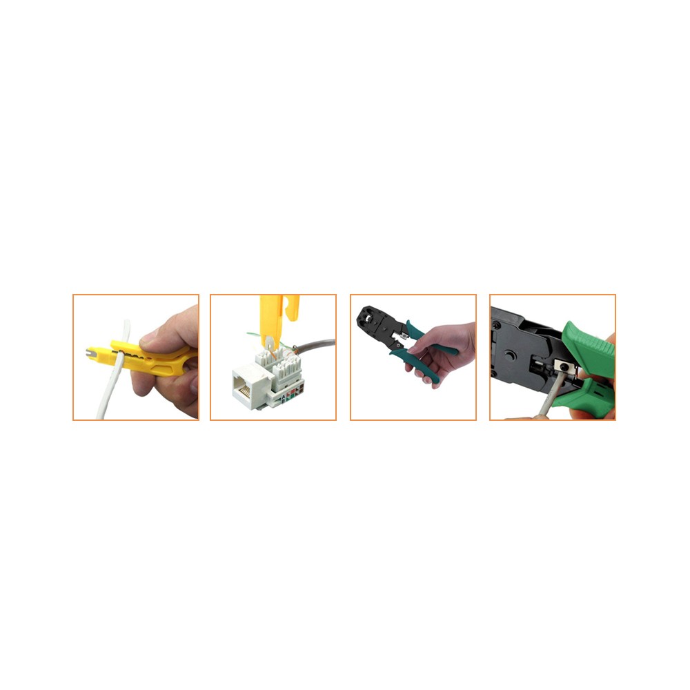 CDD Ethernet Network RJ-45 Stripping, Crimping, Tester, Punch Down Tool, 9pcs Combo - 21st Century Entertainment Inc.