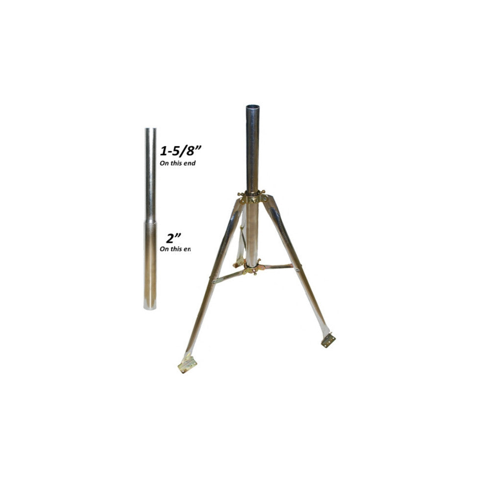 CDD 3 ft. Galvanized Tripod Kit, comes with 24 Pole, 1 5/8" & 2" OD (Universal Post Kit) - 21st Century Entertainment Inc.