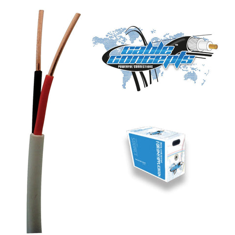 Cable Concepts Stranded Low Voltage Cable, 18 AWG, 2 Conductor, FT4/CSA Approved, 1000 Ft. White