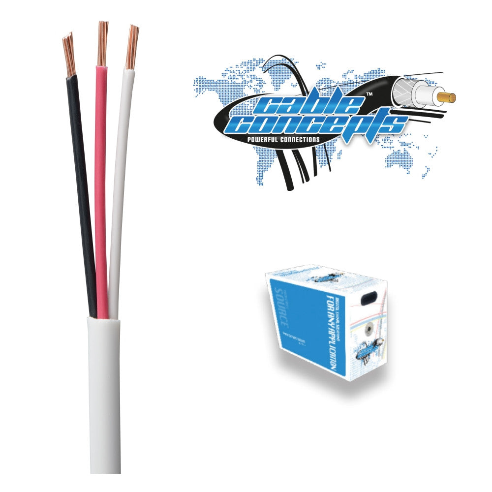Cable Concepts Low Voltage Cable, 18 AWG, 3 Conductor, 1000 Ft, Brown - 21st Century Entertainment Inc.