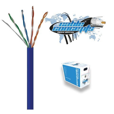 Cable Concepts Cat6A, U/UTP, 23AWG, 550MHz 4 Pr, FT4/CSA, LSZH Sheath, 1000 Ft. Blue