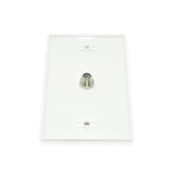 CDD Wall Plate w/Single 1.0 ghz F-81 Connector, White - 21st Century Entertainment Inc.
