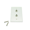 CDD Wall Plate with w/Dual 1.0 ghz F-81 Connectors, White - 21st Century Entertainment Inc.