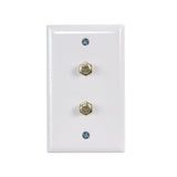 CDD Wall Plate with w/Dual 1.0 ghz F-81 Connectors, White - 21st Century Entertainment Inc.