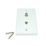 CDD 3GHz Single F81 Wall Plate with Single Telephone Jack, White - 21st Century Entertainment Inc.