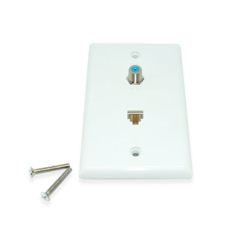 CDD Wall Plate w/Dual 3.0 Ghz F-81 Connector, White