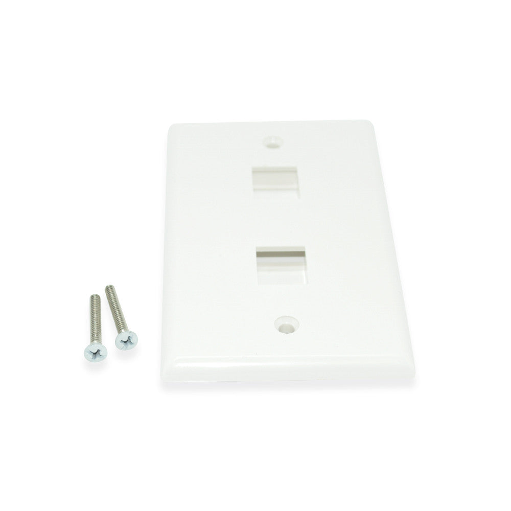 CDD Keystone Wall Plate 2 Cavity, White - 21st Century Entertainment Inc.