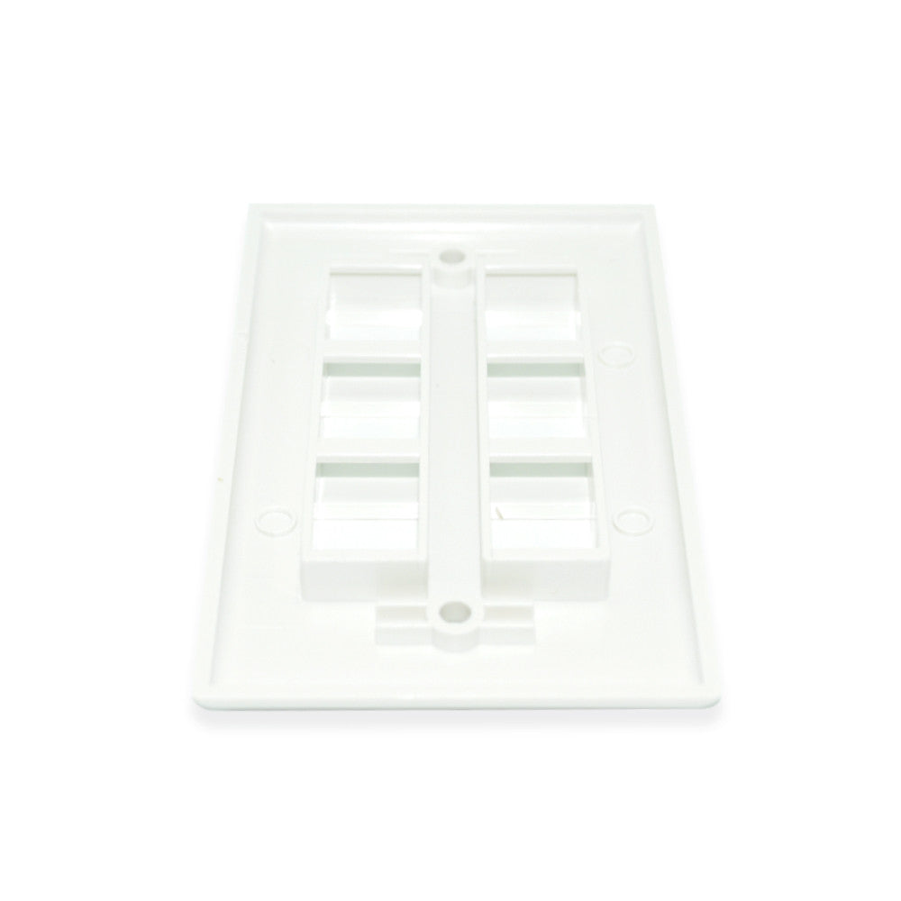 CDD Keystone Wall Plate 6 Cavity, White - 21st Century Entertainment Inc.